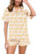 ERGRFHNL Summer Pajamas for Girls, Roller Dupes Rabbit Preppy, 2 Piece Button Down Monkey Bunny Shorts Set (Yellow,2XL)