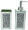 EagleWiz Crushed Jewel soap dispenser and Tumbler Set mirror glass Diamond Silver Crystal Hand Cream Pump and bath Tumbler