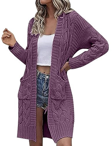 Dinglong Cardigan Donna Estivo Cardigan Donna cotonespolverino Donna Estivo Cappotto Maglione Solido a Maniche Lunghe Allentato Casual Autunno e Inverno da Donna spolverino Donna Estivo