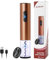 ELMWAY Rechargeable Electric Wine Bottle Opener – Electric Wine Opener & Corkscrew with Dual LED Lights, Transparent Window, Fast Cork Removal & Brushed Stainless Steel, Includes Foil Cutter–Rose Gold