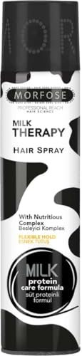 Morfose Milk Therapy Hair Styling Spray 75ml - Milchiges Haarspray - Flexibler Halt, Nährend, Haarglanz, Langanhaltender Halt - Professionelle Qualität - Unisex-Gebrauch