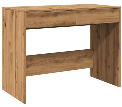 Bureau chêne artisanal 101x50x76,5 cm bois d ingénierie