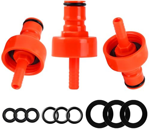 Dbgogo Karbonisierungskappe, 3 Stück, Kunststoff, 5/16 Zoll Barb Ball Lock Gegendruckflasche Füllkappe Zwangskohlensäure PET-Flaschenfüllung, CO2-Kupplungskappe für Soda Bier mit extra 9 O-Ringen
