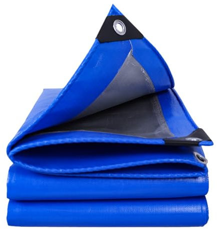 Telone Impermeabile per Esterno, Telo con Occhielli in Metallo, Teloni Multiuso, Antistrappo, Rivestimento PE, per Barche, Giardino, Auto, Piscina, Roulotte