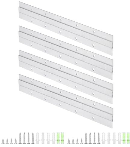 QUARKZMAN 4 Paires de Supports de Fixation pour Tableau à Taquets Français, 30,5 Cm, en Aluminium Robuste, Barre en Z, Kit de Support de Montage Mural Emboîtable pour Suspendre Un Miroir