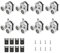 23mm Shower Door Twin Rollers Runners 8Pcs, Aluminium Alloy Shower Door Rollers with Screws and Waterproof and Anti-Collision Block Silent Shower Rollers Replacment for Bathroom Glass Doors