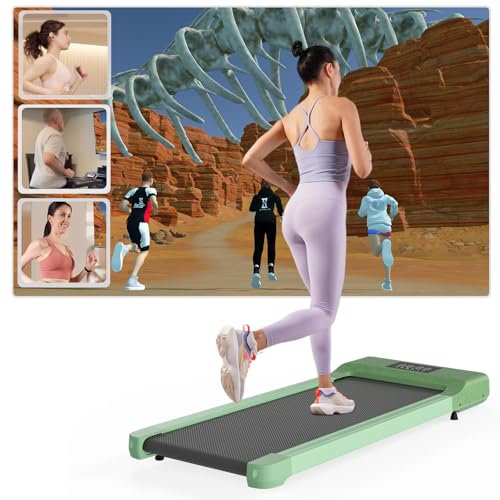 Lacuffy Raceable Walking Pad für Smart Tech Geräte, Laufband für Zuhause mit APP-Steuerung, Max 136/159kg Ausgestattet mit Experten-Trainingskursen, Multi-Runner-Rennen & Echtzeit-Interaktion