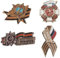 Ymxygz 4 Stück Russische Flagge Abzeichen Anstecknadel Band Russischer Siegestag Orden St. George Band 1941-1945 Wappen Brosche Geschenke