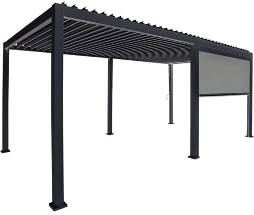 Green Spirit Pergola Sonnenrollo Mirador für 3m Pergola Classic & Deluxe - Anthrazit, Windschutz, Sonnenschutz, Sichtschutz Paneel