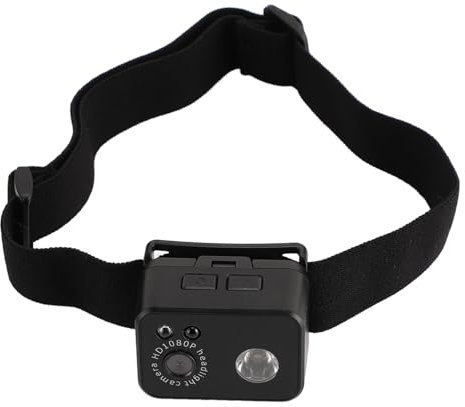 Locadence 1080P HD Head Mount Night Light Action Kamera, Nach Oben und Unten 45 ° Verstellbare LED Scheinwerfer Wearable Kamera, Sportkamera für Fahrzeugmaschinen Reparaturen