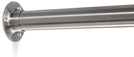 SOTECH Tringle de placard 600 mm avec 1 paire de roulements à tige Cercle (acier inoxydable brossé, rond Ø 25 mm) porte-tringle et tringle à vêtements - pour une mise à niveau élégante de votre