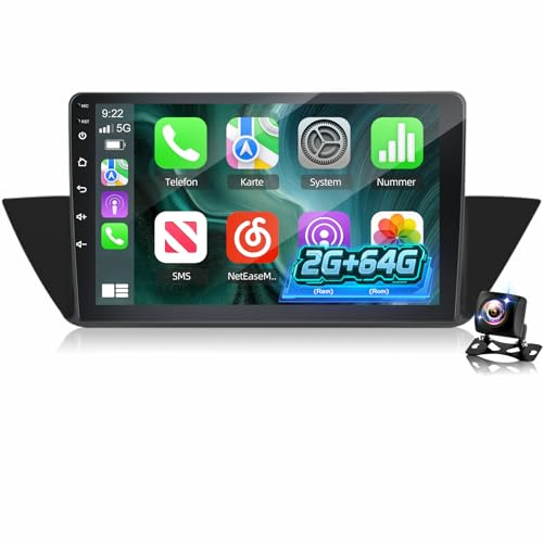 Autoradio Android 10,1 pollici per BMW X1 E84 2009–2015, Wireless CarPlay & Android Auto, GPS WiFi Touchscreen Display, DSP, Plug & Play Radio Upgrade + Telecamera Posteriore