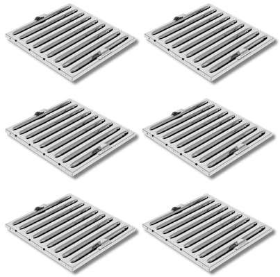 6 stück Professioneller Flammschutzfilter Typ B - 500x500mm - Edelstahl Gastro-Qualität für Abzugshauben - Spülmaschinenfest - Brandschutz Filter für Gewerbeküchen