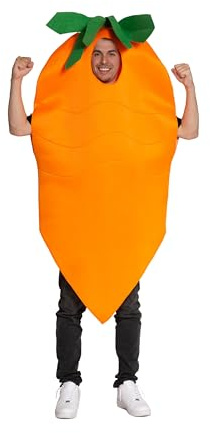 Partychimp Costume Carota Adulto Costume Divertente Unisex Taglia Unica Ideale Carnevale Feste a Tema Addio al Celibato e Nubilato Costume Verdura in Schiuma