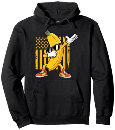 Dabbing Banana Fruit Drapeau américain Dab Retro Banana Lover Sweat à Capuche