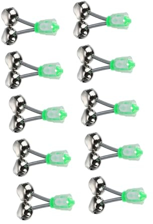 Healeved 10 Pezzi Campanello per Canna da Pesca Allarme Morso Anello in Plastica e Metallo, Leggero e Portatile, Accessorio Essenziale per Attrezzature da Pesca all Aperto