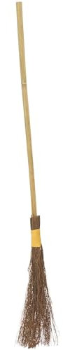 Smiffys Authentic Witch's Broom Stick, Brown 101cm/40in, Halloween Fancy Dress Accessory, Witch Dress Up Accessories