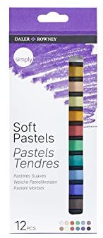 Daler Rowney Simply Soft Pastels 12 x Colours Set | Assorted Colours, For Entry-Level Artists & Hobbyists