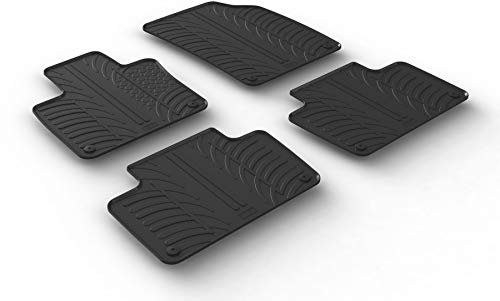 Satz Gummimatten kompatibel mit Volvo XC90 3/2015- (T Profil 4-teilig + Montage-clips)