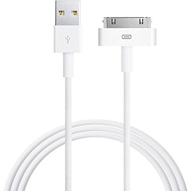 bxtteifly iPad Cable 6ft White 30 Pin to USB Cable High Speed Sync Charging Cord Cables for iPhone 4/4s iPhone 3G/3GS iPad 1/2/4 iPod