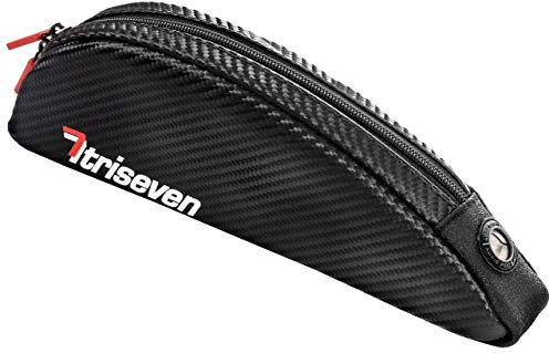 triseven Rahmentasche Fahrrad aus Carbon - Fahrradtasche Rahmen - Oberrohrtasche - Top Tube Bag - Bikepacking - Rennrad Zubehör - Ebike Zubehör Männer - Lenkertasche - Oberrohrtasche - Schwarz