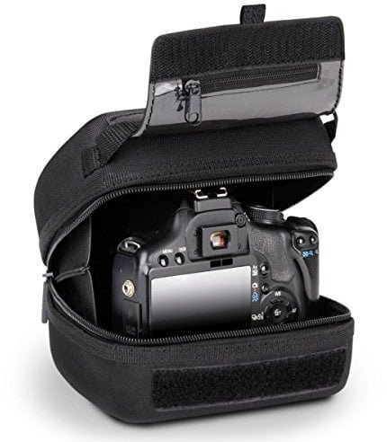 USA Gear Kameratasche für Spiegelreflexkameras mit Quick Access, Gepolstertes Hard Shell Case mit Molded Eva Protection, Gürtelschlaufe - Passend für Nikon, Canon und Weitere DSLR/SLR
