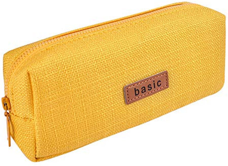 iSuperb Federmäppchen Mädchen Mäppchen Jungen Studenten Federmappe Unisex Stifte Organizer Kosmetiktasche klein Leinen Federtasche für Damen Einschulung Geschenk Schulsachen (Gelb)
