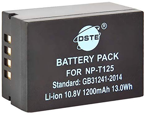 DSTE 10.8V 1200mAh NP-T125 Rechargeable Li-ion Battery Compatible for Fujifilm GFX 50S GFX50S GFX 50R GFX50R GFX 100 Camera and Fujifilm VG-GFX1 Vertical Battery Grip