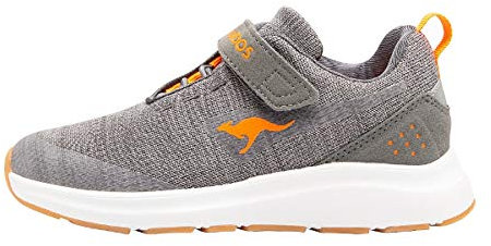 KangaROOS Unisex Kinder Kb-hook Ev Sneaker, Steel Grey Neon Orange 2125, 28 EU