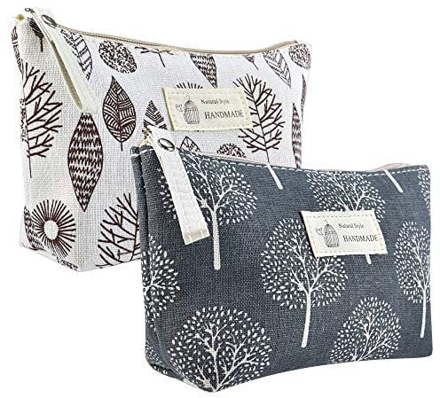 Freeorr 2 Stücke Canvas Kosmetiktasche, Multifunktionales Canvas Karten Paket Kosmetiktasche Geldbörse Halter Taschen Bleistift Paket Große Kapazität Kulturbeutel-B