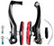 Chooee 1 Paio Freni V-Brake per Bici, Set di Freno V Brake Anteriore e Posteriore, Nero/Rossa