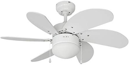 EDM Ventilador de Techo ARAL 50W 76cm Blanco 1xE14 60W 33985