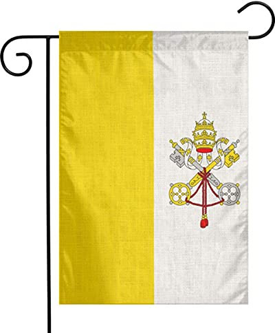 YANGHOME Vatikanstadt-Flagge, Flachs, Nylon, Jute, Leinenstoff, Gartenflagge, Bauernhaus, Dekoration, Briefkasten-Dekoration, Willkommensschild, 30,5 x 45,7 cm, kleine Mini-Größe, doppelseitig.