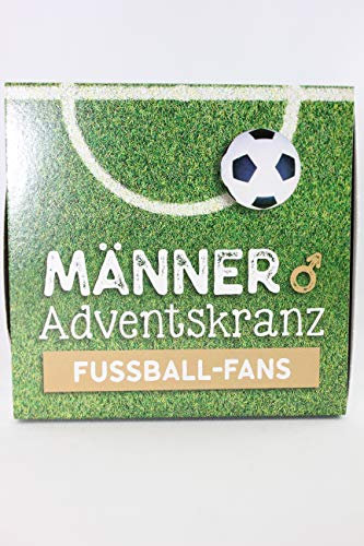 Gilde - 46698 - Adventskranz für Männer, Fußball - Fans, 4 Untersetzer und 4 Teelichter, 9,5cm x 9,5cm x 3,5cm