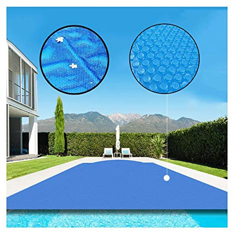 GDMING Pool Blasenabdeckung Mit Ösen Rechteckig Staubdicht Sonnenschutz Solardecke Zum Im Boden Mit Unter Tage Rechteckiger Pool Sport, 44 Größen (Color : Blue/400Micron, Size : 100x300cm)