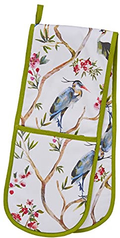 Ulster Weavers Double Oven Glove - Oriental Birds (100% Cotton Outer; 100% Polyester wadding; CE marked)