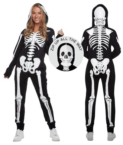 Morph Costume Squelette Femme, Combinaison Halloween, Idée Déguisement Effrayant, S