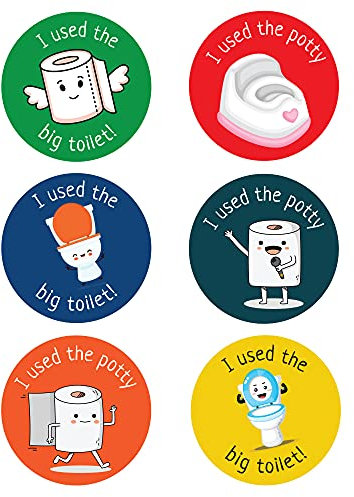 Pack of 120 Potty Training Stickers for Boys, Girls Toddlers - 30 mm Round Waterproof Toilet Training Reward Stickers Packwith®