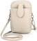 Kleine Damen Leder Umhängetasche, Ital. Handtasche Handy Echtleder, Crossbody Schultertasche für Frauen Mädchen, 0002111070, Tasche Farben:Beige