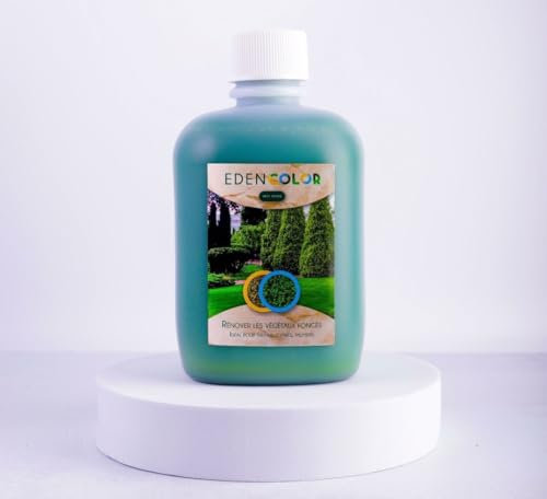 EdenColor | Eco Peinture pour végétaux, gazon et pelouse naturelle ou synthétique | (Vert foncé, 1 litre) (jusqu'à 100 m2)