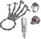 LAKIYOYO Halloween-Armband mit Totenkopf-Skelett-Hand, mit Ring, Punk-Armband, Totenkopf-Finger, Handarmband, Skelettring, Hallowmas, Geschenke, Schmuck, 4 Stück, Einstellbar, Metall, Autre