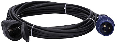 Voxura CEE-Adapterleitung Schutzkontakt-Kupplung CEE-Stecker Schutzkappe Camping Caravan Wohnmobil Wohnwagen Boot Stromkabel Außenbereich 3-polig 230V 16A H07RN-F 3x1,5 IP44 10m