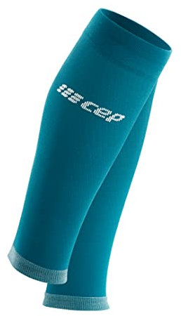 CEP - Ultralight Calf Sleeves für Herren | Dünne Beinstulpen in Petrol/hellgrau für exakte Wadenkompression | Gr. IV | L