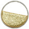 Anopo Damen Clutch Glitzer Abendtasche Elegant Rund Handtasche Gold Brauttasche