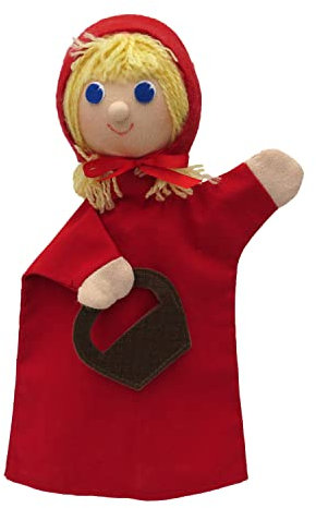 Marionette Märchenfigur Handpuppe Rotkäppchen 28 cm, Mehrfarbig, für Kinder Jungen Mädchen Babys