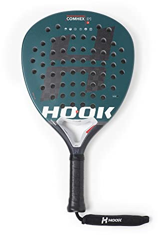 Hook - Pala de Pádel Unisex - Platinum Gold Art - 355/365 g - 100% Carbono - Potencia 95% - EVA - Balance Medio - Sin Rugosidad - Ataque Explosivo - Redonda