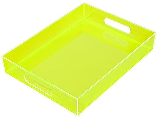 Bandeja grande de acrílico para servir, bandeja decorativa otomana para mesa de café con asas, decoración de alimentos, té, frutas, cena, aperitivos, almuerzo, postre, bebidas, comer para bar, cocina,