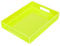 Large Acrylic Tray Ottoman Coffee Table Tray with Handles 17x13'' Decorative Serving Platter for Food Tea Dinner Snack Eating Bar Party, Neon Green