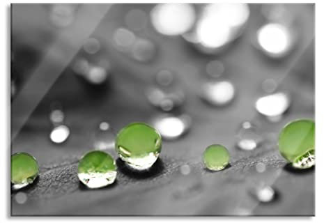 Pixxprint Glasbild, Wandbild aus Echtglas, Wassertropfen, 100x70 cm, inkl. Aufhängung und Abstandshalter
