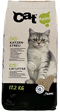 KAHU ECO 100% natürliches Katzenstreu • Klumpstreu • Naturstreu • Bio Holz Granulat Streu • 100% kompostierbar und biologisch abbaubar 17.2kg (40L)